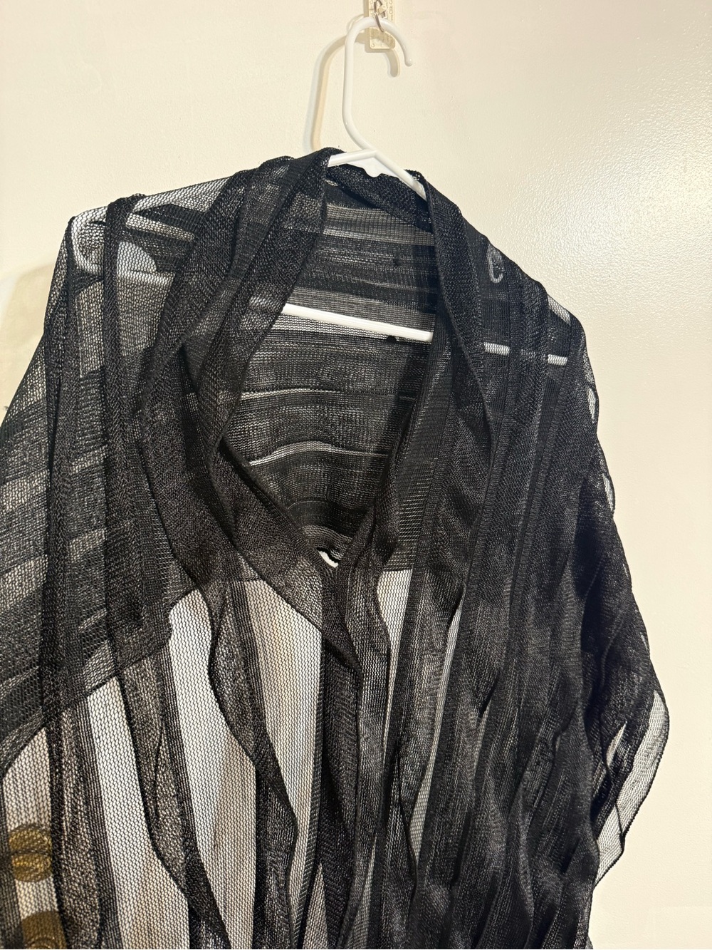 Sheer Black Fringe Wrap - Women Intimates & Sleepwear Black Lace Sheer Kimono Ca - Picture 4 of 8